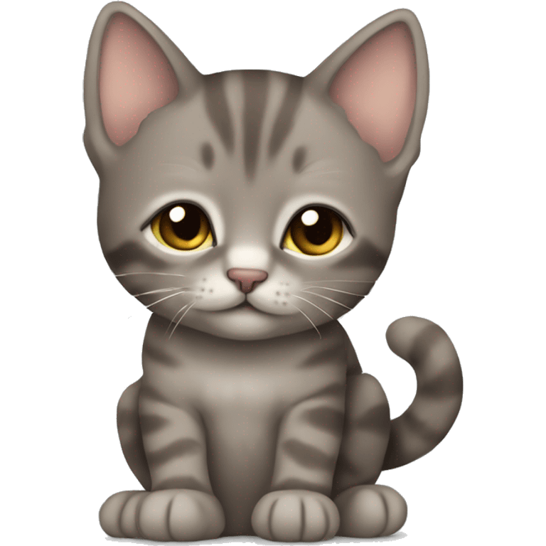 taby brown-gray kitten sitting and sleeping emoji