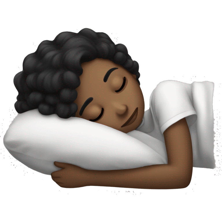 Black hair girl dramatic sleeping emoji