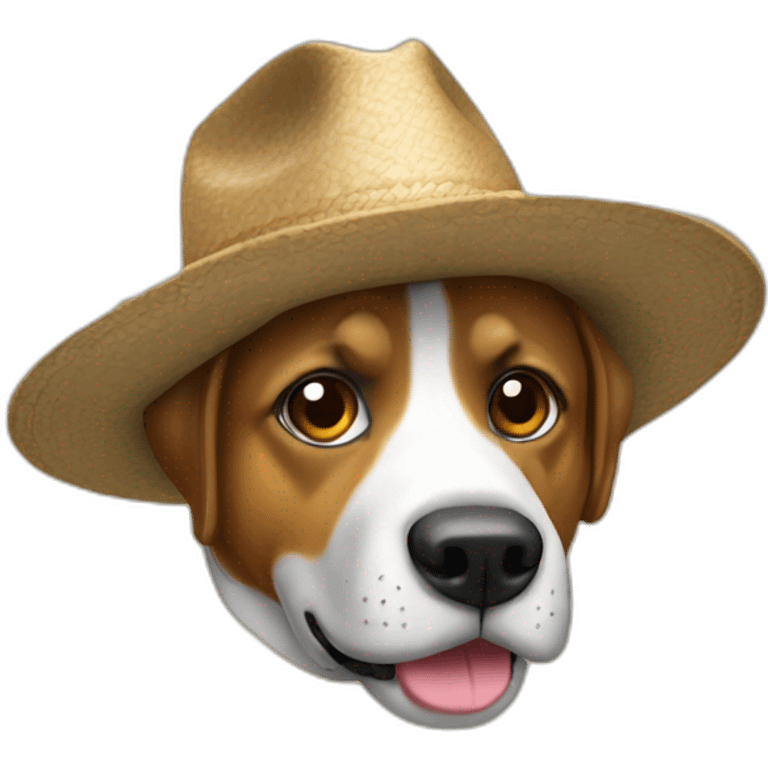 perro con sombrero de agente secreto emoji