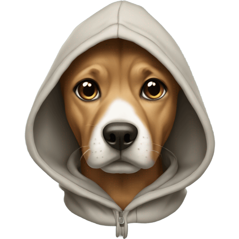 Dog wearing hoodie emoji