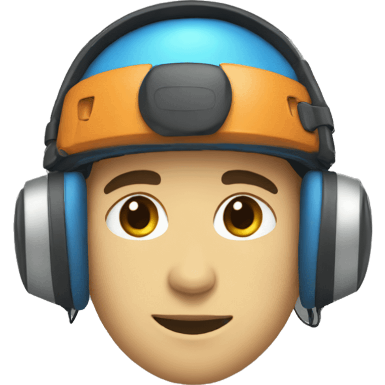 Un garçon avec un casque  emoji