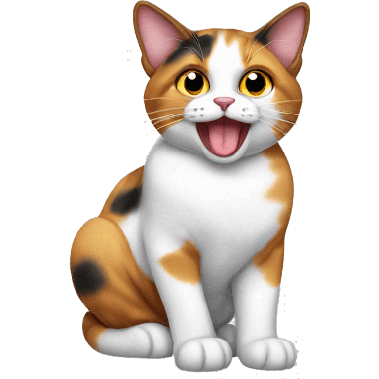 calico cat sticking its tongue out emoji