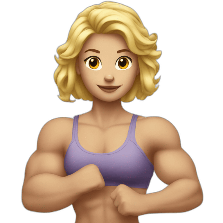 Strong muscle arm blonde girl emoji