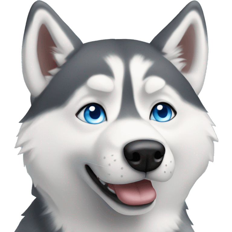 Husky With blue eyes emoji