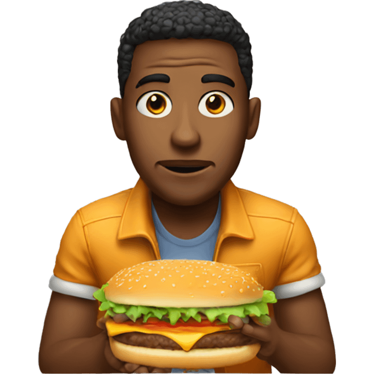 cool guy with a burger emoji