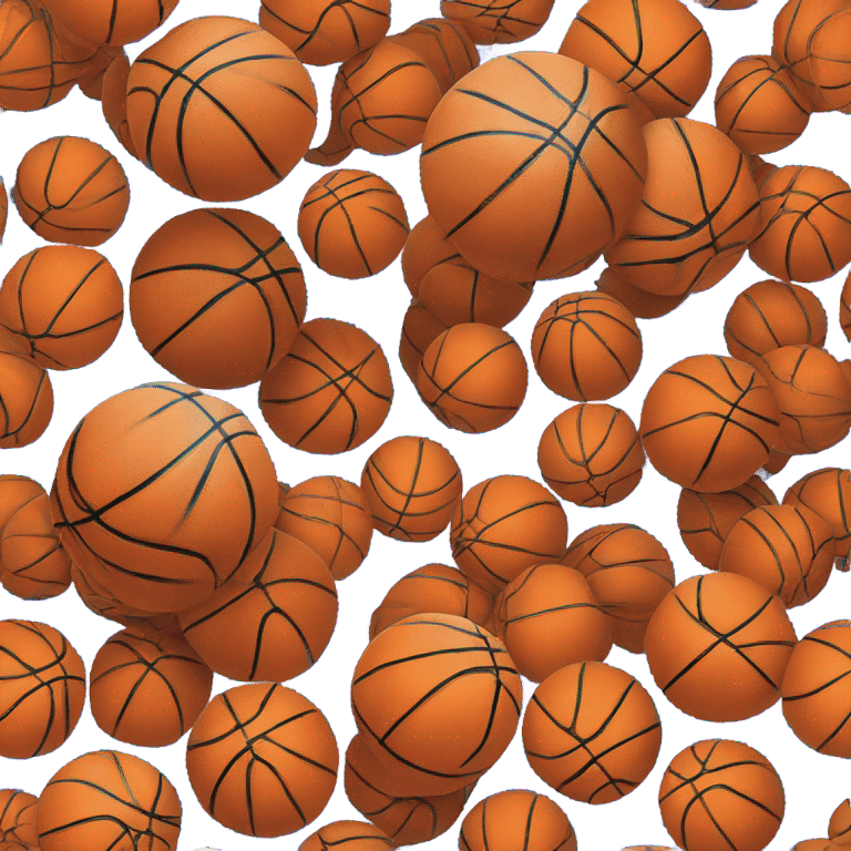 basketball painted orange and blue emoji