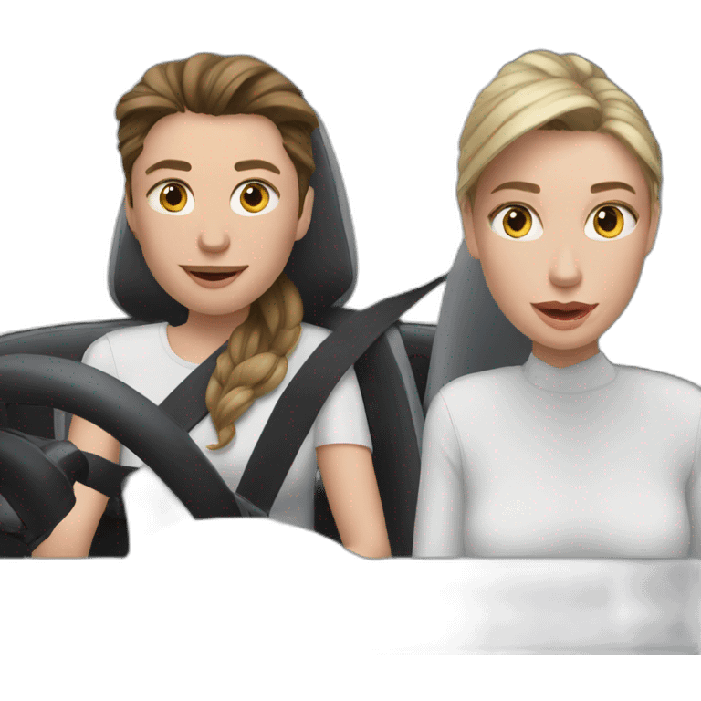 Elon musk driving a girl emoji