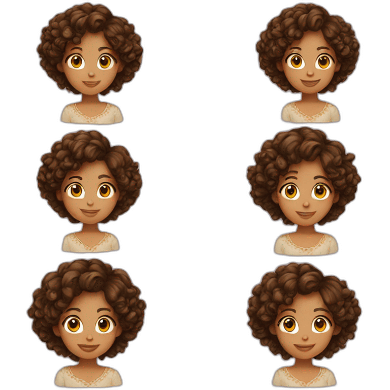 Girl-short-curly-brown-hair-maroccan emoji