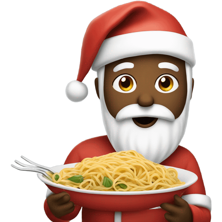 Santa eating spaghetti  emoji