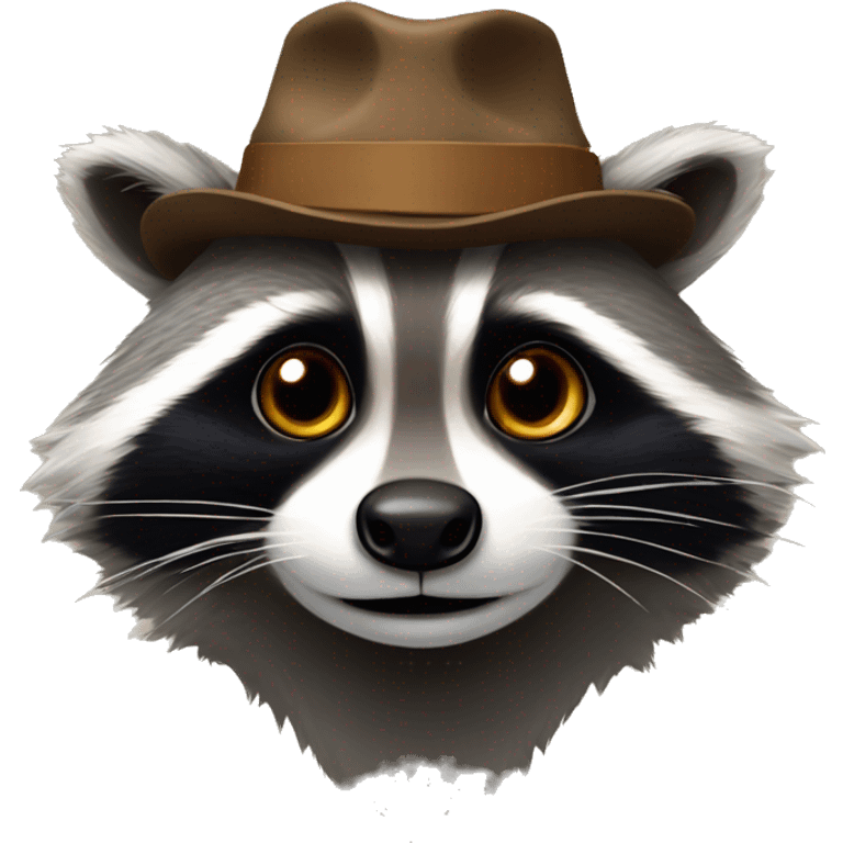 Racoon with a hat emoji