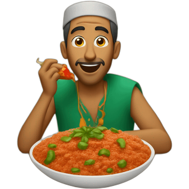 Moroccan man eating tajin emoji