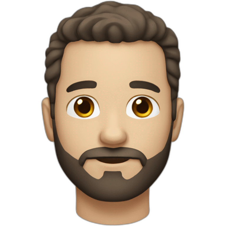 white man with dark brown fade hair cut and facial hair emoji