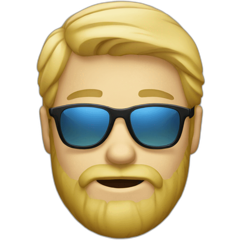 Blond Scandinavian guy With beard and sunglasses emoji