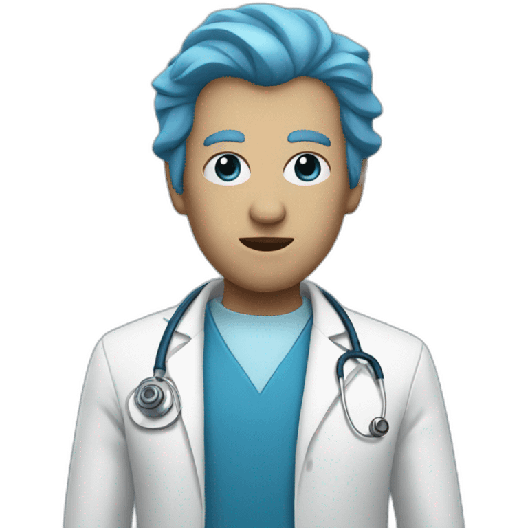 Evil blue doctor emoji