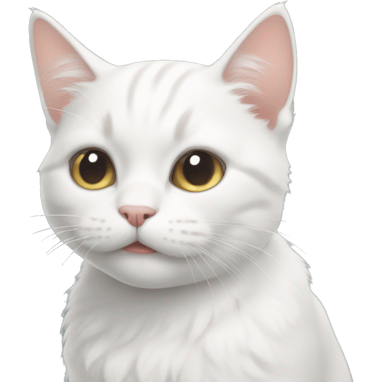 A cute aesthetic white cat emoji