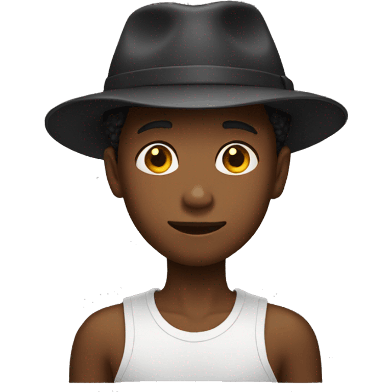 black boy with a hat emoji