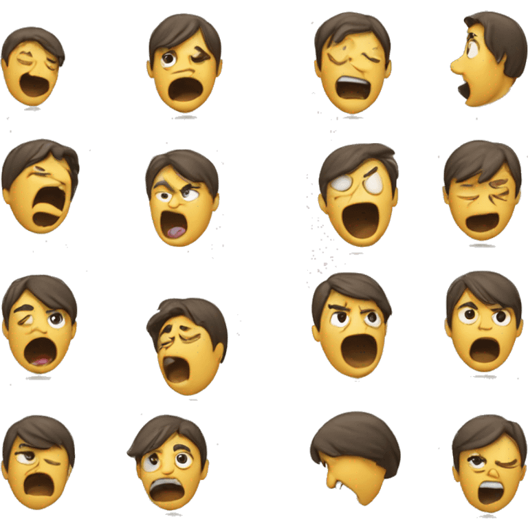 person shouting to other person, face to face and the other person is breathing emoji