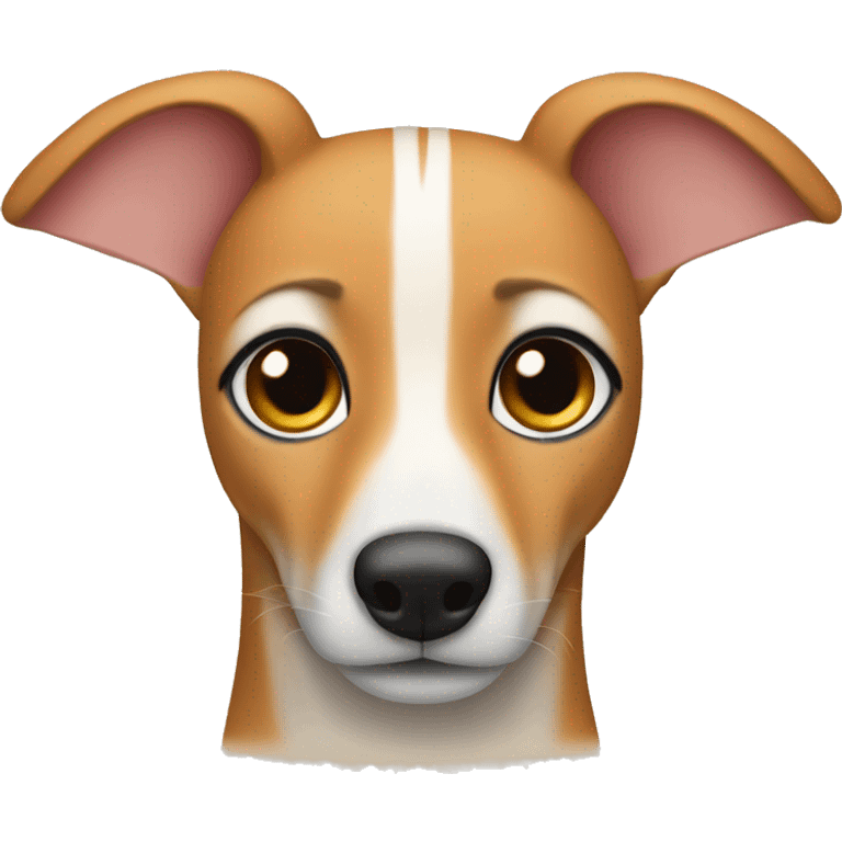 Fawn tiger greyhound with striped nose emoji