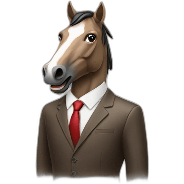 Business man with horse head emoji