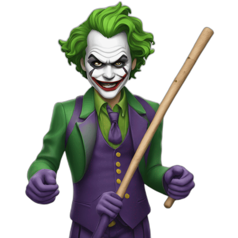 The joker holds a stick emoji