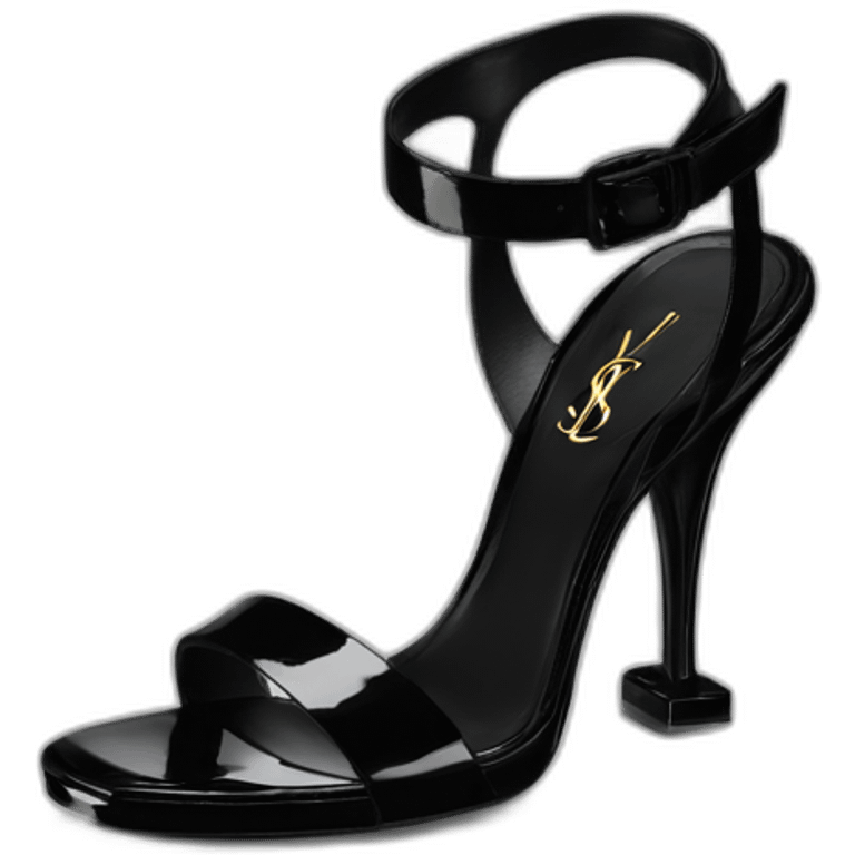 YSL TRIBUTE heel SANDAL black PATENT LEATHER emoji