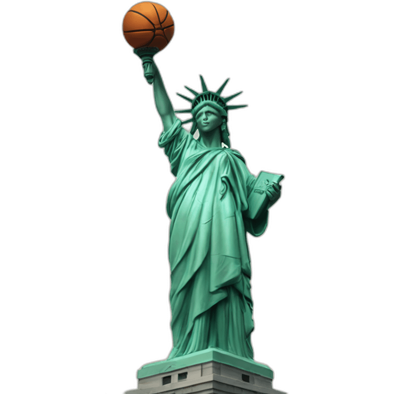 Statue of liberty playing basketball emoji