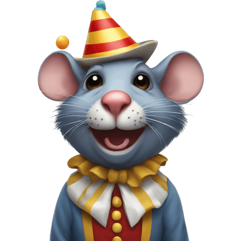 rat dressed as a clown emoji