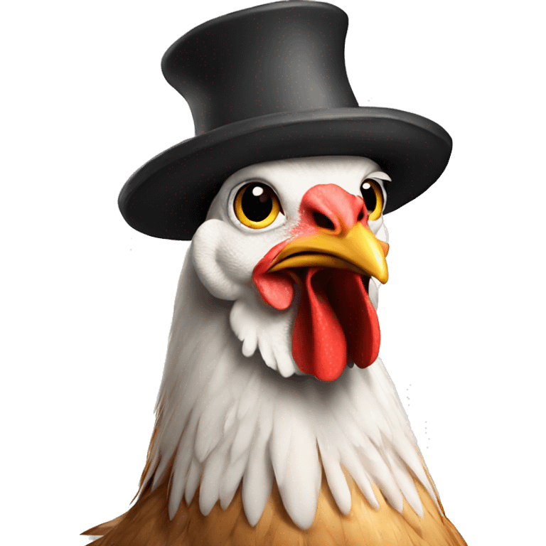 Chicken with hat emoji