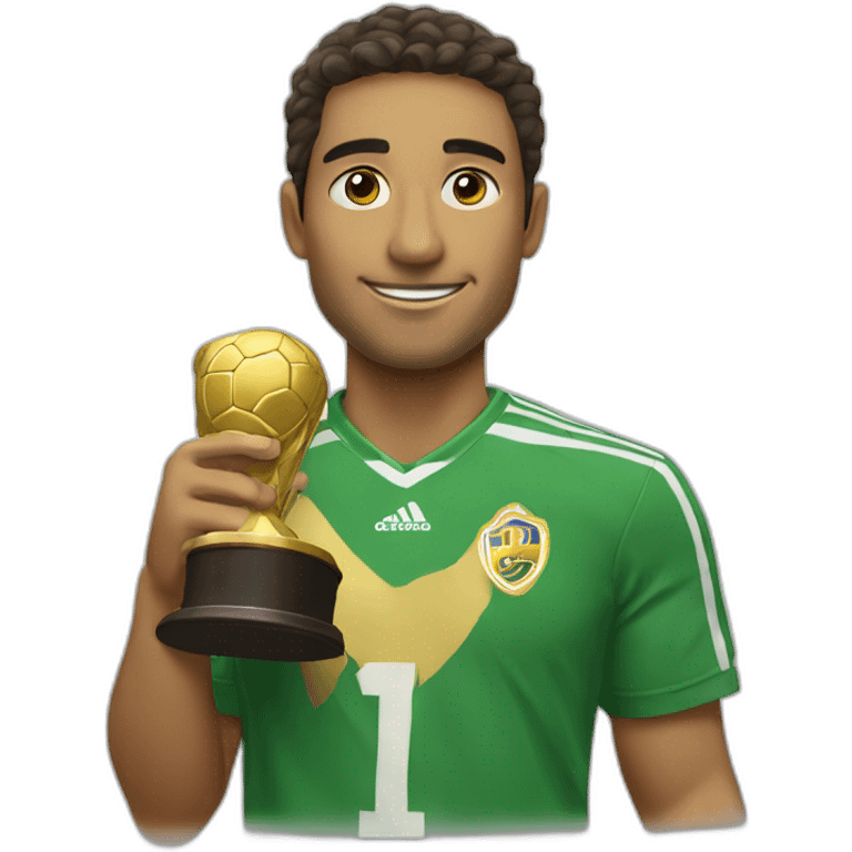 Una tortuga con una copa de oro campeona  emoji