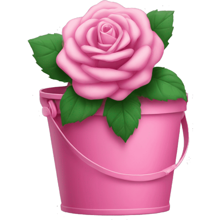 pink rose  bucket  emoji