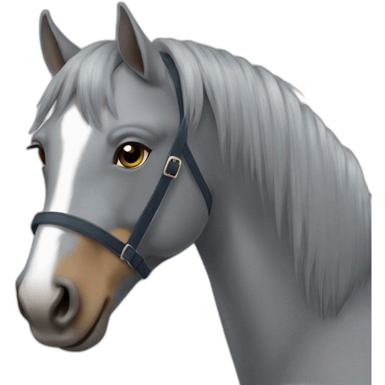 Cheval gris pommelées emoji