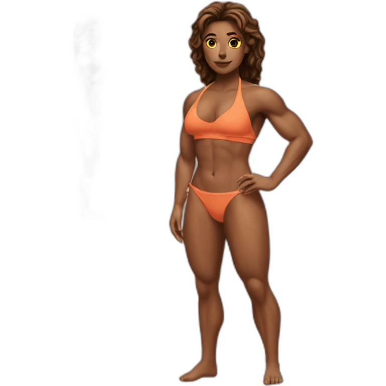 Muscular woman bikini emoji