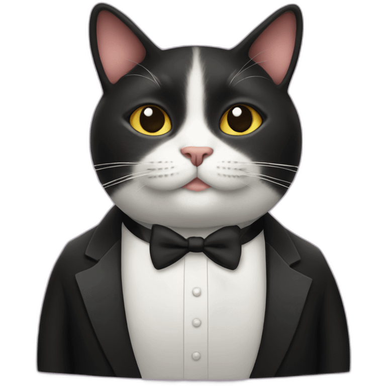 Fat cat with tuxedo emoji