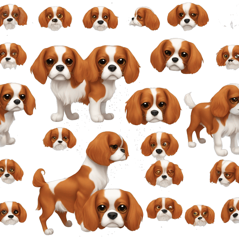 Orange cavalier King Charles without White  emoji