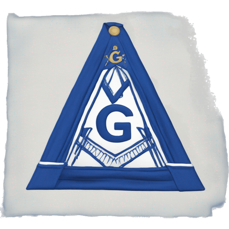 square blue and white freemason apron with the letter g emoji