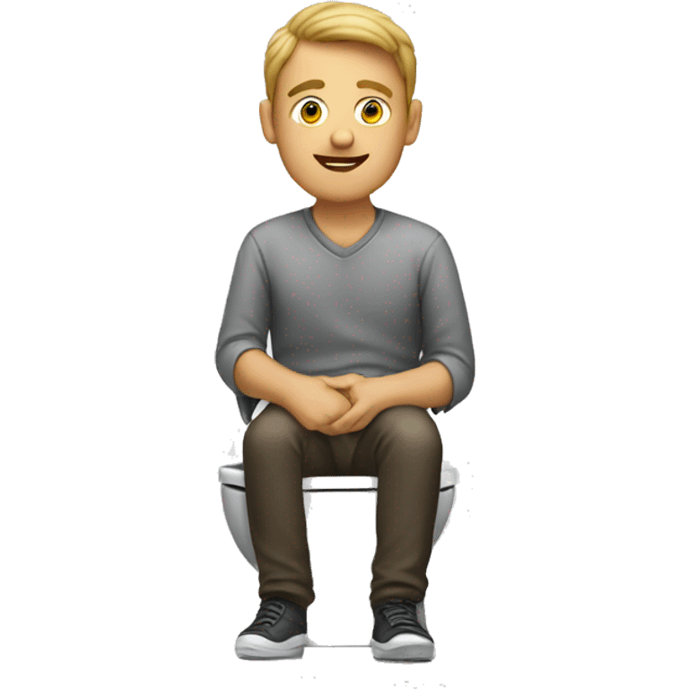 Man sitting on toilet emoji