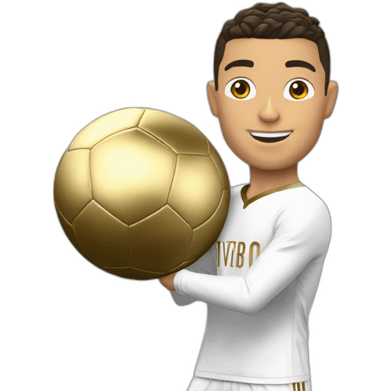 Cristiano Ronaldo qui tient le ballon d'Or emoji