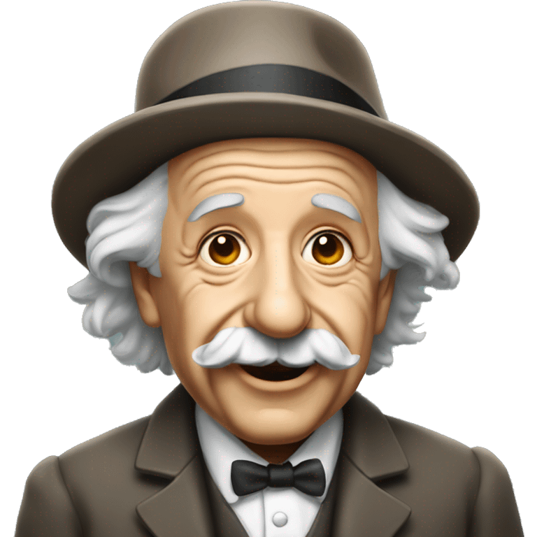 Albert Einstein wearing a fedora. emoji