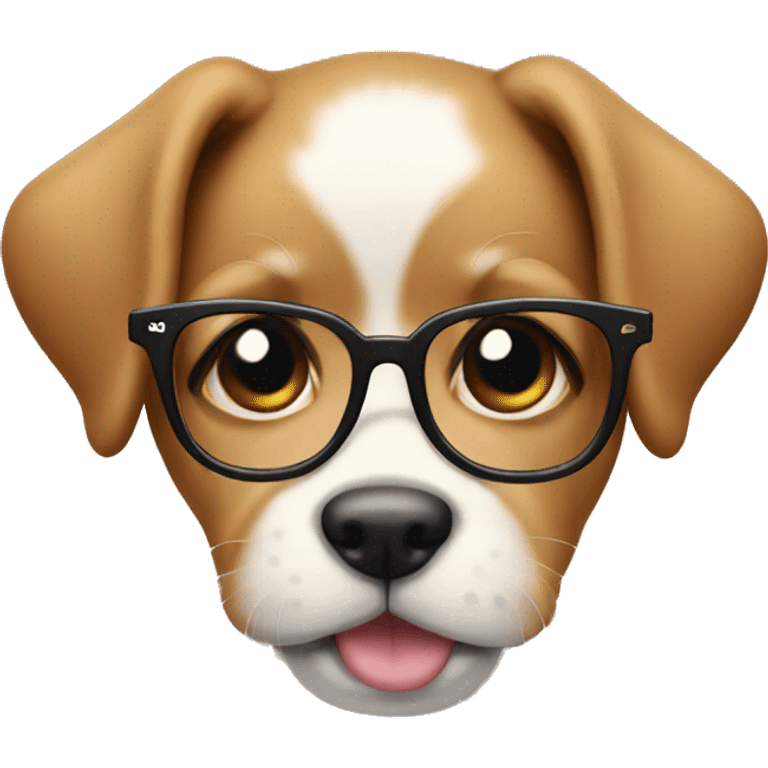 Puppy with glasses emoji emoji