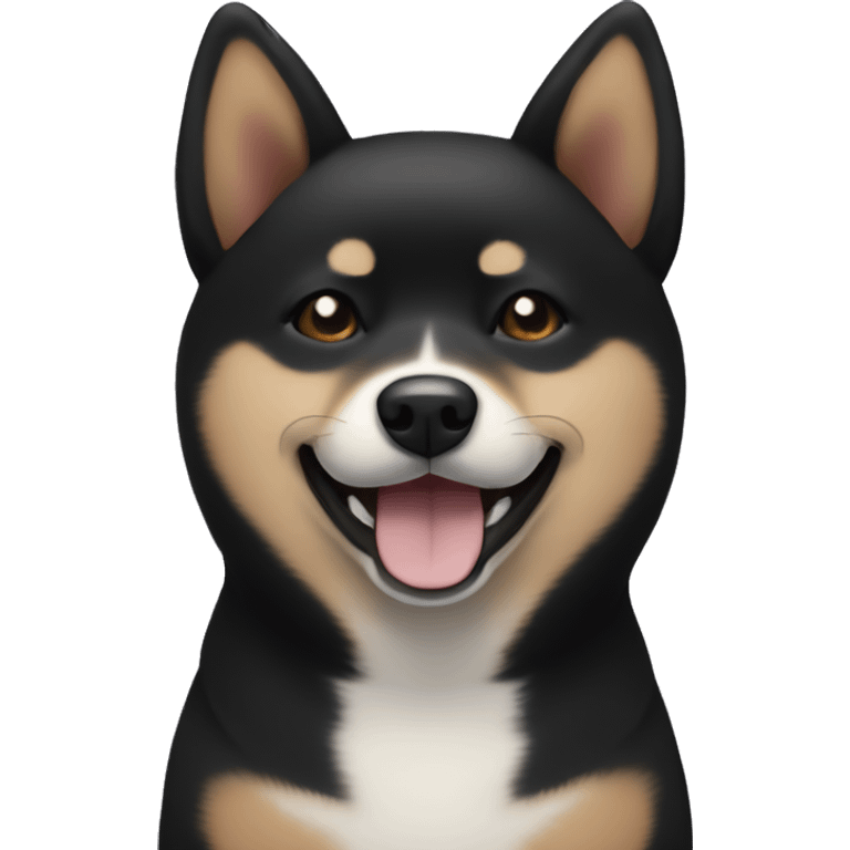 Black Shiba inu smile, eyes closed  emoji