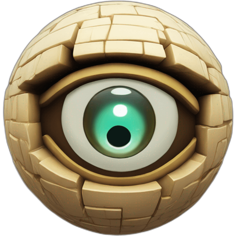 3d sphere with a cartoon Shulker skin texture with Eye of Horus emoji