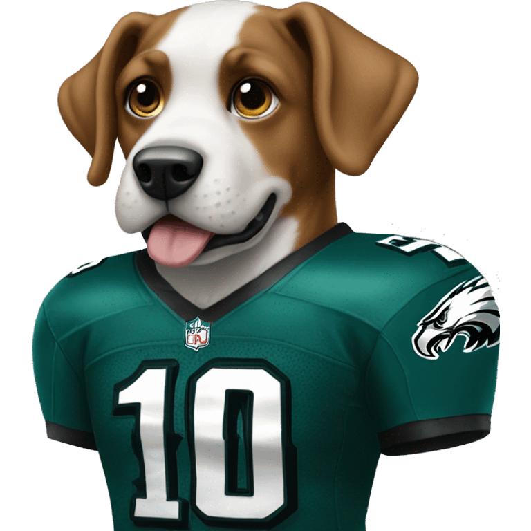 Dog with Philadelphia Eagles jersey  emoji