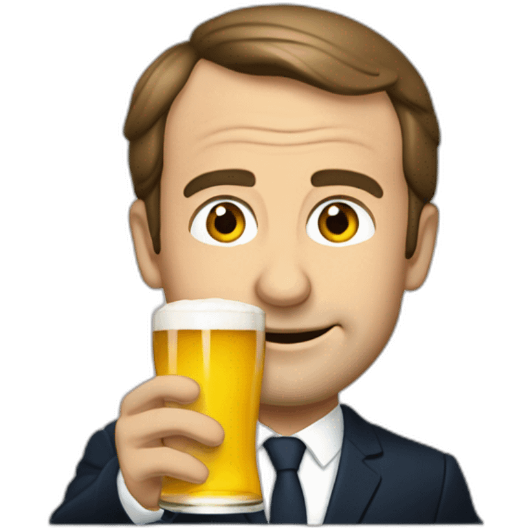 Macron qui boit une bière  emoji