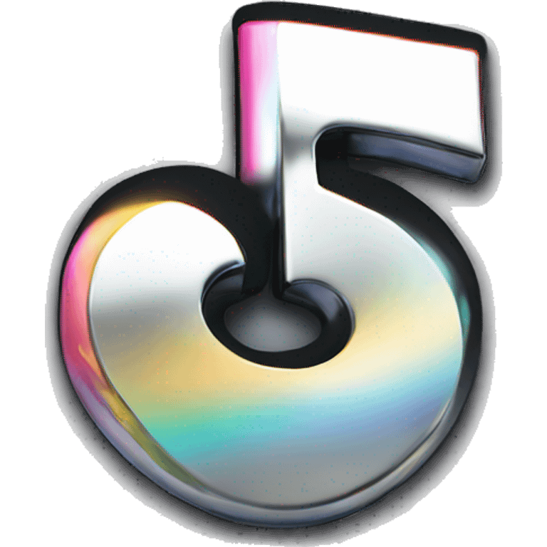 Full chrome TikTok 3d logo emoji