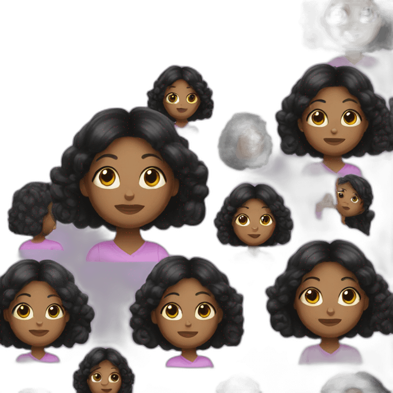 Black hair woman with manicure  emoji