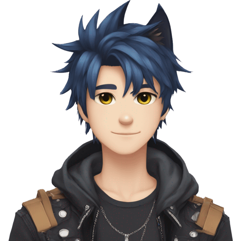 Cute Edgy Attractive Gorgeous Anime Punk Catboy emoji