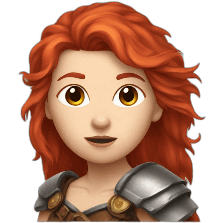 red haired female barbarian in rat form emoji