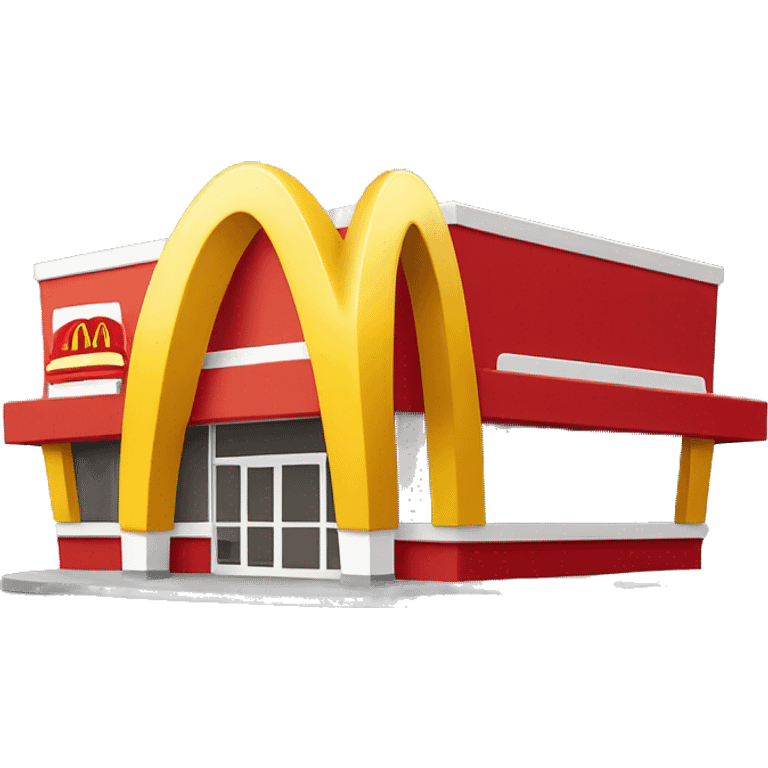 “McDonald’s store with the iconic golden arches, a red and yellow color scheme, and a simple, recognizable design that captures the essence of a fast food restaurant.” emoji