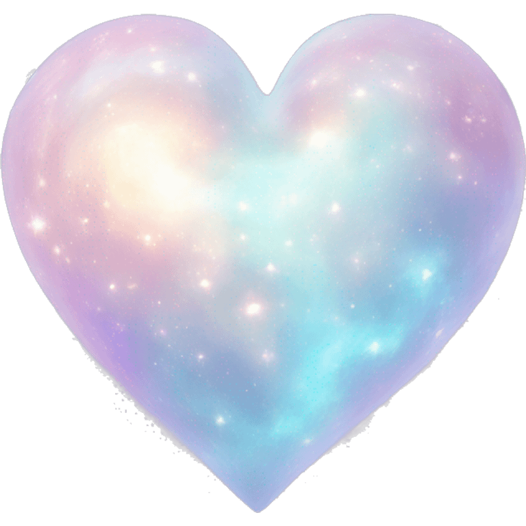 Pastel White iridescent nebula heart emoji