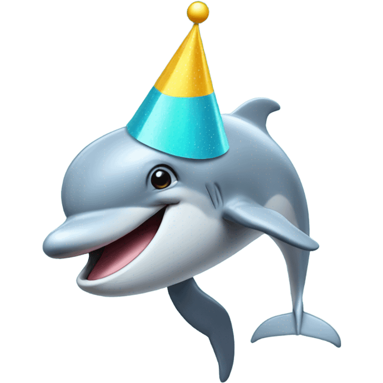 a dolphin in a party hat emoji